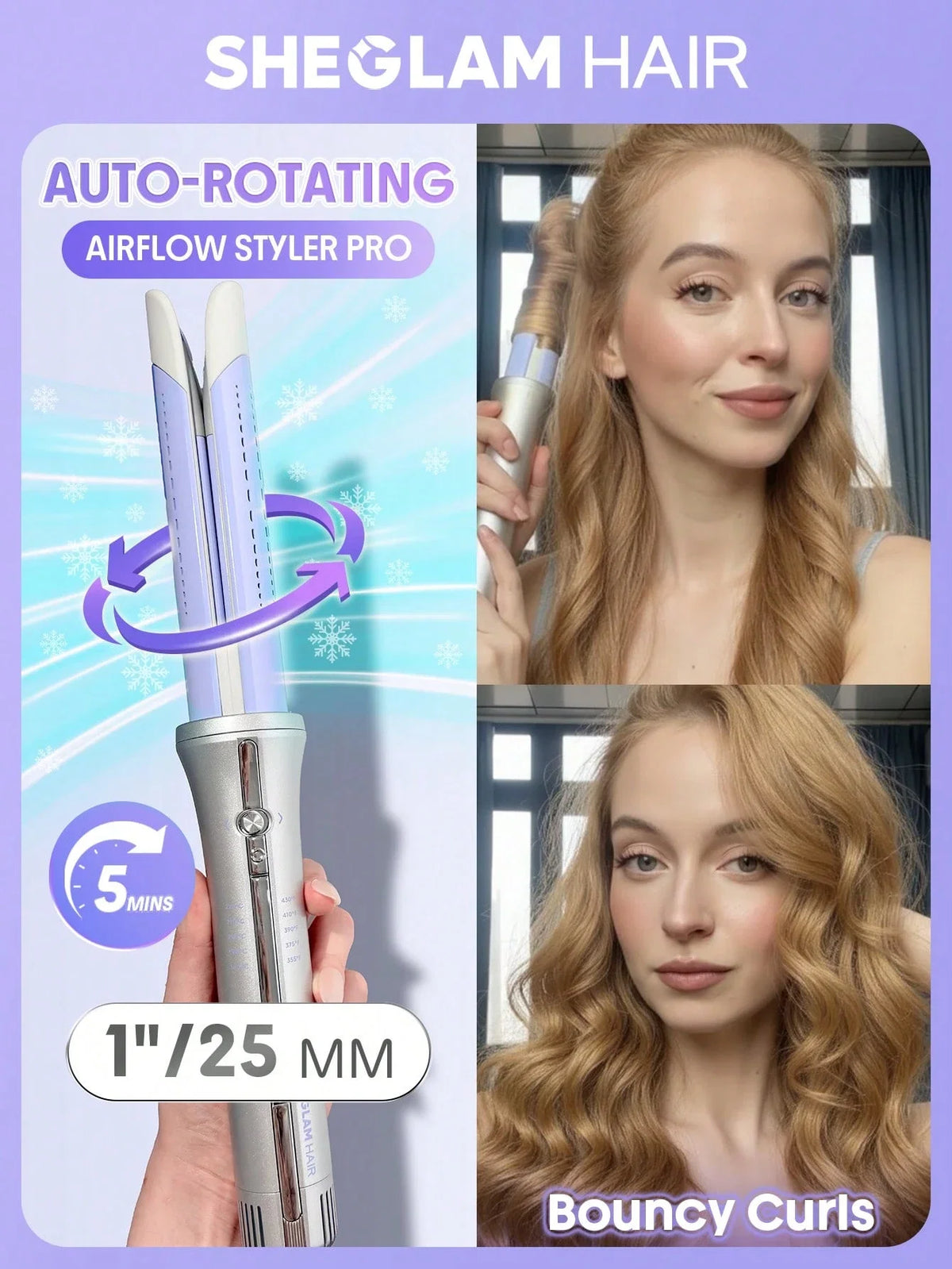 SHEGLAM HAIR One Touch Airflow Styler Pro 1.25"/32 mm Silver-Purple