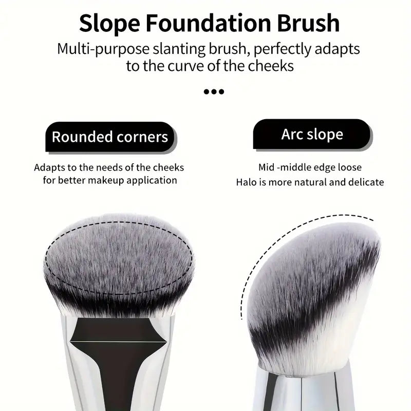 MAANGE 4pcs Silvery Makeup Brush Set