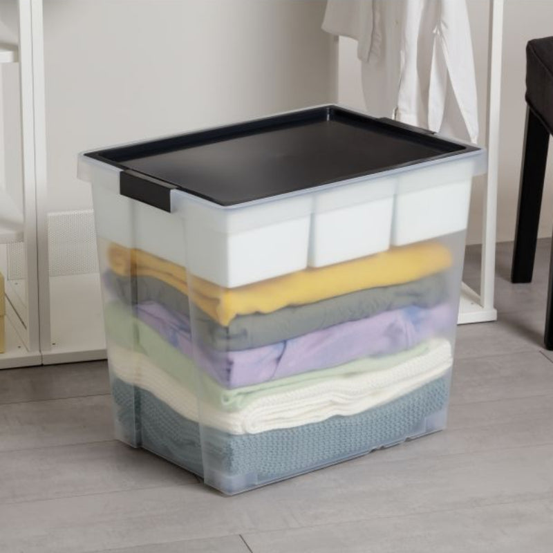 Storage Box With Lid 60L Black