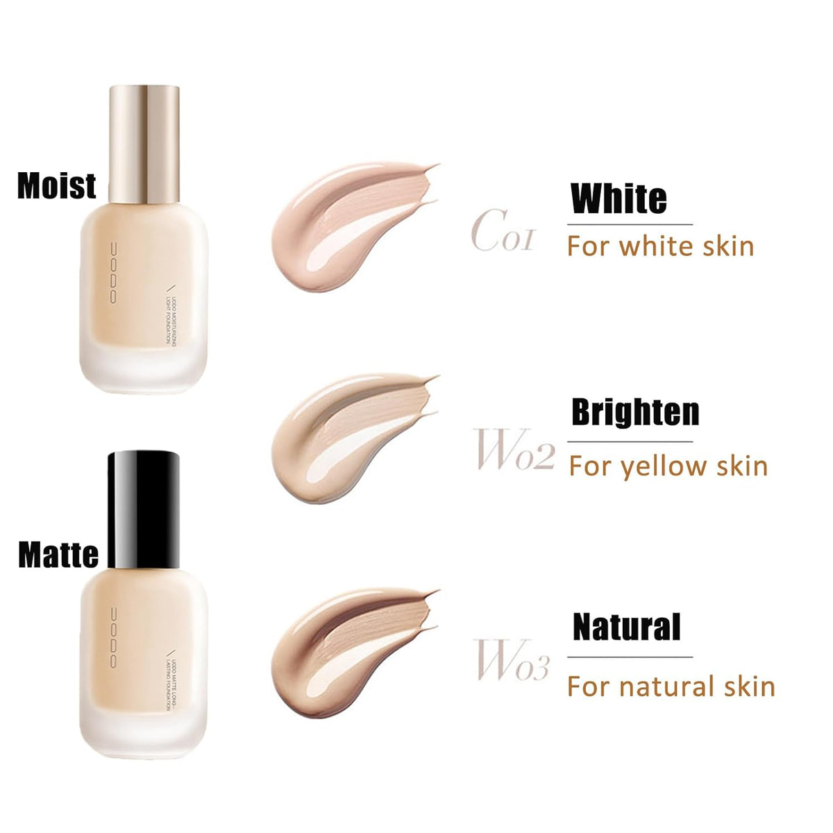 UODO - Moisturizing Light Foundation For Dry Skin